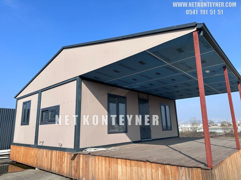 72 METREKARE 2 ODA 1 SALON ÇATI VERANDALI EV KONTEYNER KNAUF GUARDEX KAPLAMA 