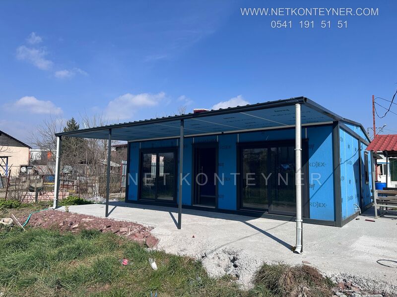 80 METREKARE 2 ODA 1 SALON BEŞİK ÇATILI EV KONTEYNER KNAUF GAURDEX KAPLAMA