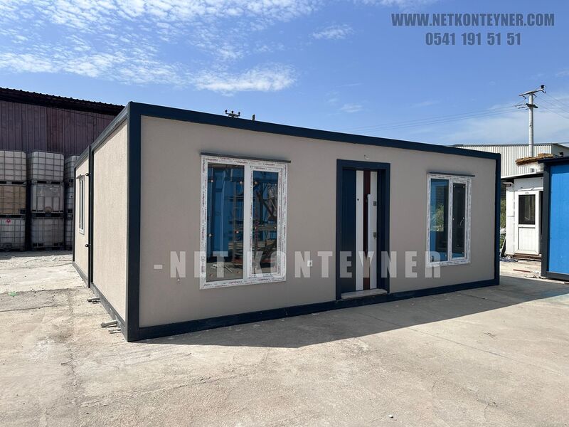 2 ODA 1 SALON EV KONTEYNER 49 METREKARE DEKORATİF SIVA UYGULAMALI 