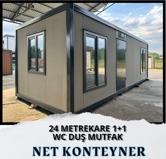 1 ODA 1 SALON EV KONTEYNER 24 METREKARE İÇİ DIŞI BOYALI SOBA YAKILABİLİR